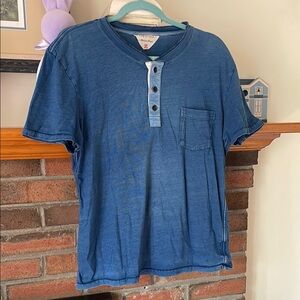 Rag & Bone Button Front Pocket Tee Blue Size Medium